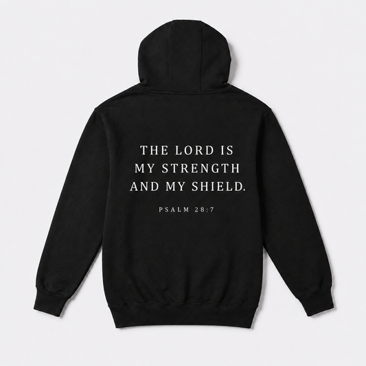 Psalm 28:7 Strength & Shield Christian Hoodie